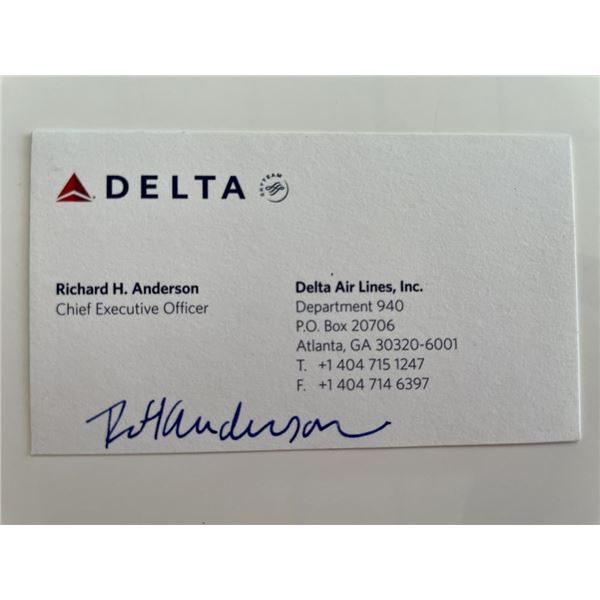 Delta Former CEO Richard H. Anderson signed business card