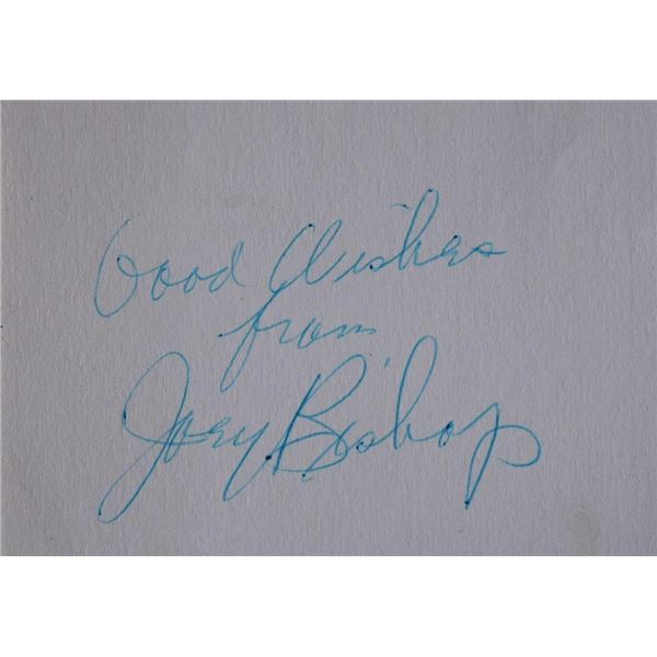 The Rat Pack Joey Bishop signature slip