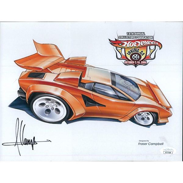 Hot Wheels designer Fraser Campbell signed photo. JSA Authenticated