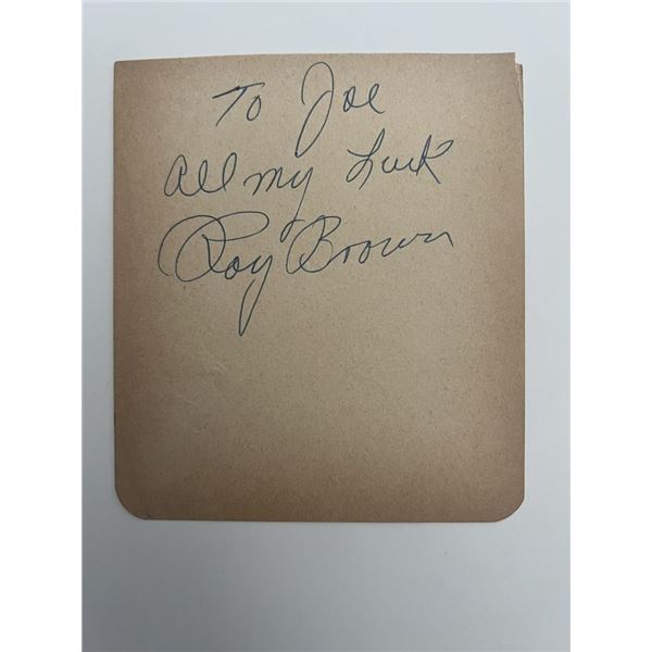Roy Brown signed note