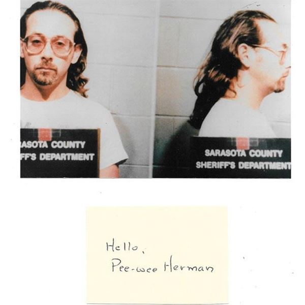 Pee-Wee Herman Signed Card