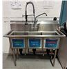Image 1 : GSW SE15153N Stainless 3-Basin Sink w/ Faucet 51" x 22" x 46"H (37" to sink)