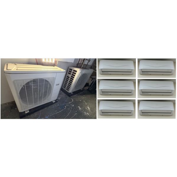 Yonan YBO-30HRN1 Mini-Split Air Conditioner w/ 2 Outdoor Condenser Units & 6 Indoor Air Handlers