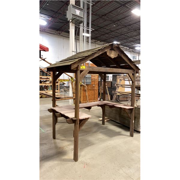 WOODEN VENDOR GAZEBO SHOW PROP 86"W X 4'D X 92"H