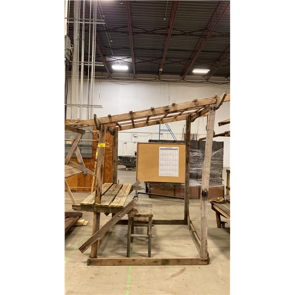 RUSTIC VENDOR GAZEBO SHOW PROP, 66"D X 8'H X 96"W 66