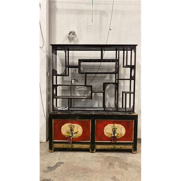 ORNATE CHINESE MOTIF SHELVING UNIT