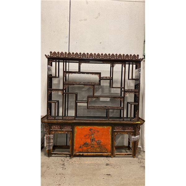 ORNATE CHINESE MOTIF SHELVING UNIT