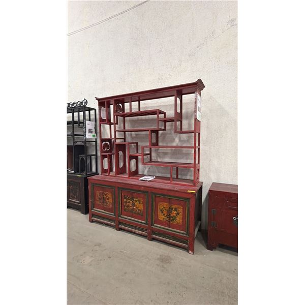 ORNATE CHINESE MOTIF SHELVING UNIT