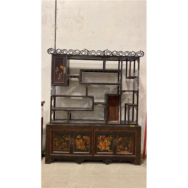 ORNATE CHINESE MOTIF SHELVING UNIT