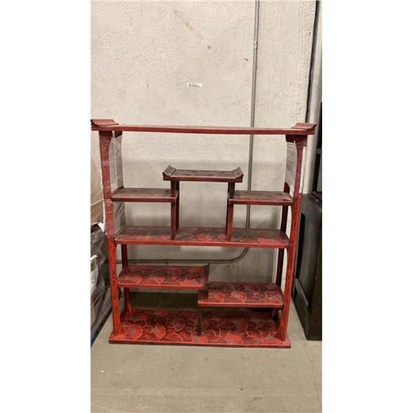 ORNATE CHINESE MOTIF SHELVING UNIT