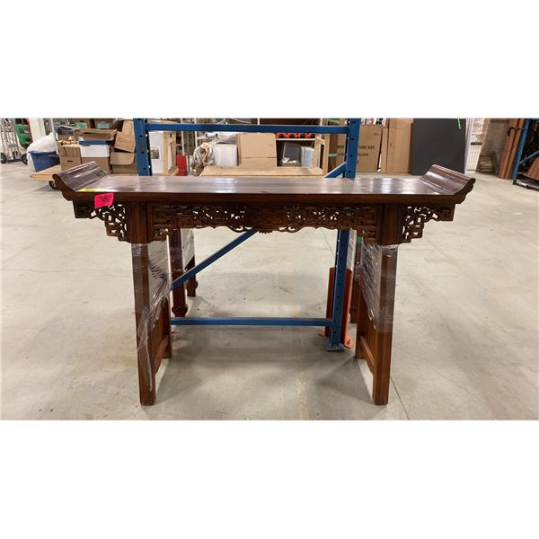 ORNATE WOODEN HALL TABLE