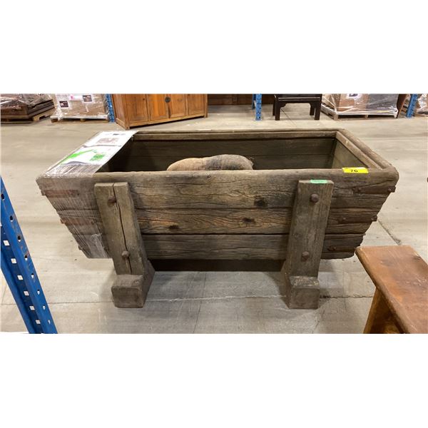 RUSTIC WOODEN TROUGH