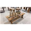 Image 2 : (2) WOOD BENCHES & (2) WOOD STOOLS