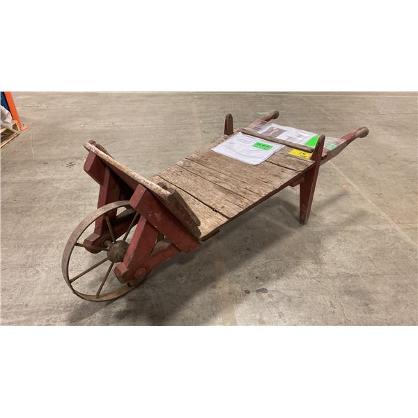 ANTIQUE RUSTIC WHEEL BARROW