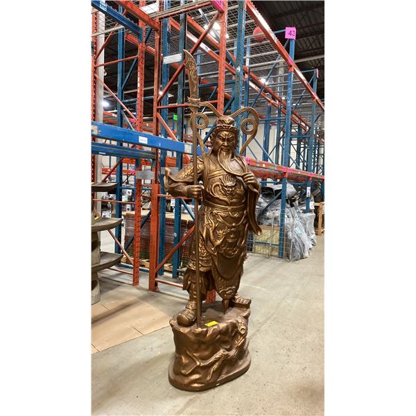 ORNATE GOLD PAINTED FOAM GUAN YU STATUE