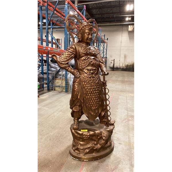 BRONZE PAINTED FOAM CHINESE GUARDIAN STATUE