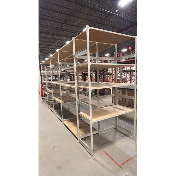 TRIM-LINE 4-BAY 4-TIER METAL & WOOD SHELVING UNIT