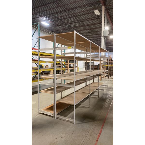 TRIM-LINE 4-BAY 4-TIER METAL & WOOD SHELVING UNIT