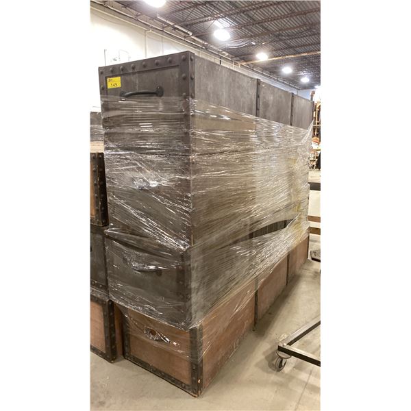 (4) WOODEN CRATES WITH HANDLES SHOW PROPS