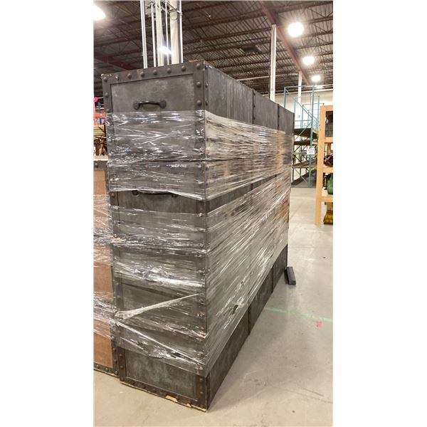 (4) WOODEN CRATES WITH HANDLES SHOW PROPS