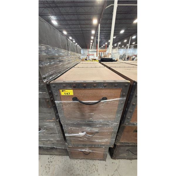 (3) WOODEN CRATES WITH HANDLES SHOW PROPS