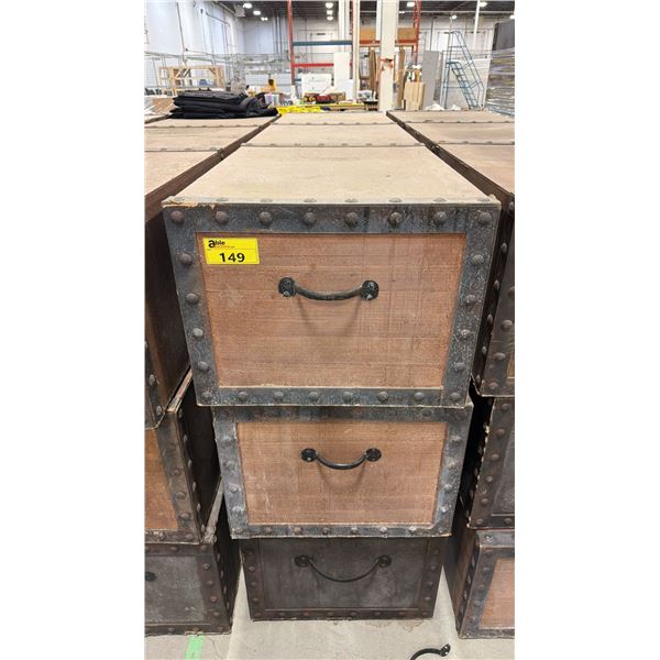 (3) WOODEN CRATES WITH HANDLES SHOW PROPS
