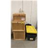 Image 1 : ASSORTED WOOD CRATES & TOTES WITH LIDS