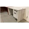 Image 3 : L-SHAPED 3-DRAWER WOOD EXECUTIVE DESK & 2-DRAWER WOOD DESK