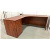 Image 4 : L-SHAPED 3-DRAWER WOOD EXECUTIVE DESK & 2-DRAWER WOOD DESK
