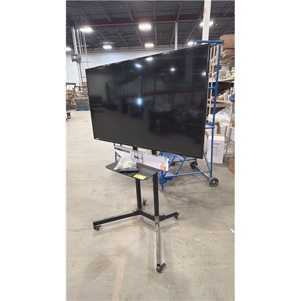 SAMSUNG 55" TV WITH WALL MOUNT ON PORTABLE TV STAND