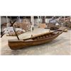 Image 1 : WOOD RIVER BOAT WITH OARS 16.5 FT.LONG X 3.5 FT. WIDE