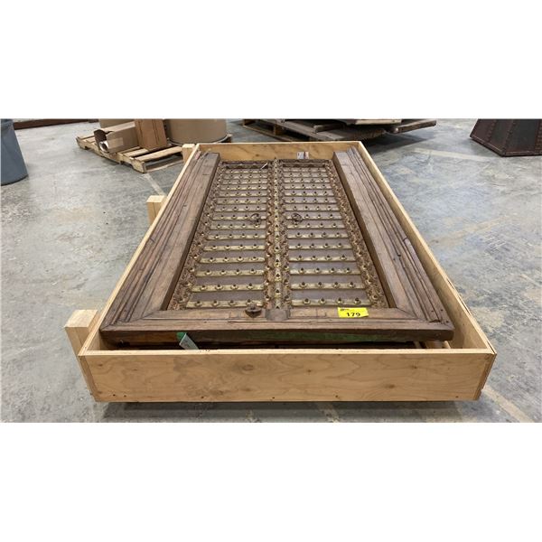 ORNATE FRAMED WOOD DOUBLE DOOR 87"H X 50"W