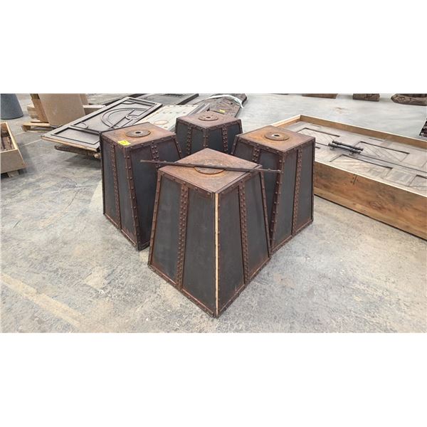 4 RUSTIC WOOD PEDESTALS