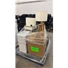 Image 2 : PALLET OF ASSORTED ITEMS INCLUDING; SHELVING UNIT, FLOOR LAMPS, AIR CONDITIONER & MORE
