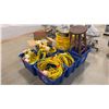 Image 1 : PALLET OF ASSORTED ITEMS INCLUDING; WASTE BINS, EXTENSION CORDS, STOOL & MORE