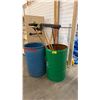 Image 1 : 2 BARRELS WITH ASSORTED BROOM CONTENTS