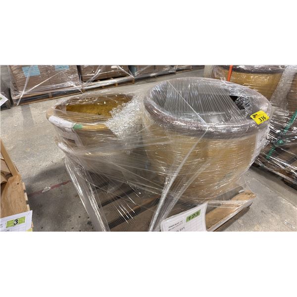 PALLET OF (3) ASSORTED PLANTER POTS