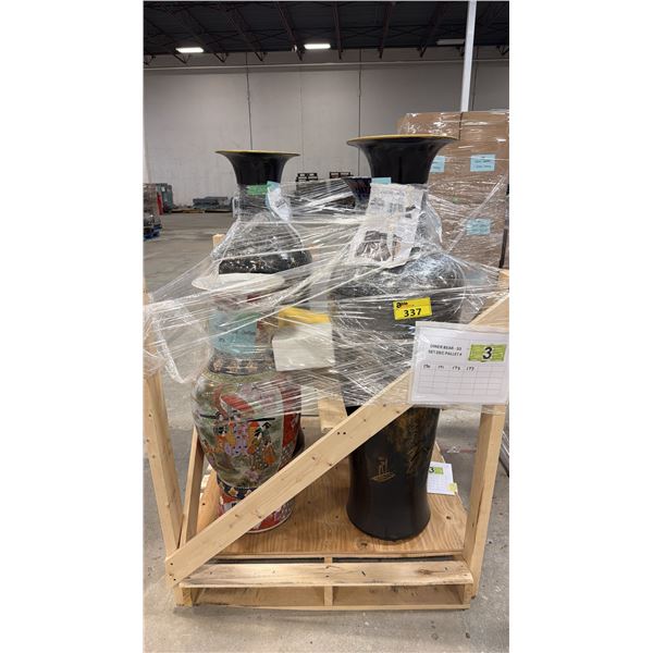 PALLET OF ASSORTED LARGE VASES
