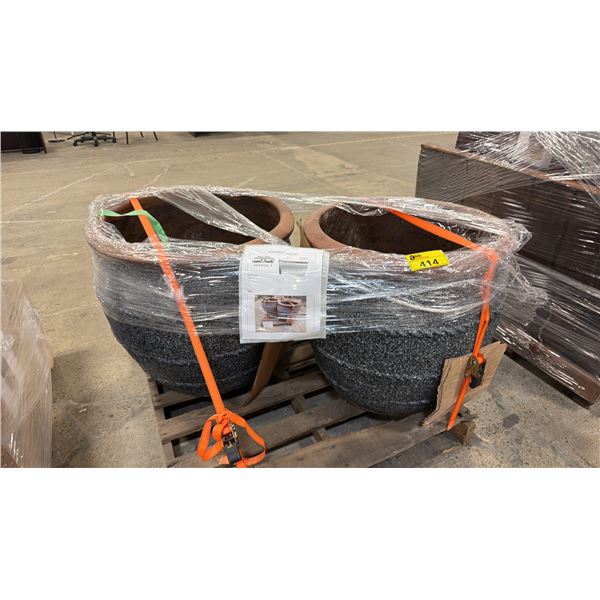 PALLET OF (2) LARGE PLANTER POTS