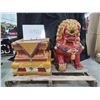Image 5 : PALLET OF FU DOG STATUES & PROP FURNITURE