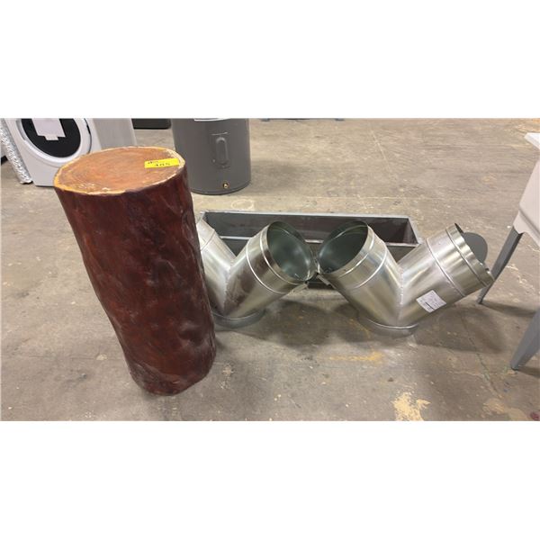 (2) FURNACE PIPE Y-SPLITTERS, STUMP & MORE