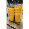 Image 2 : PALLET OF ASSORTED BRUTE WASTE BINS, MOP & BUCKET, RAKE & MORE
