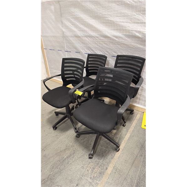 (4) ASSORTED MESH BACK ROLLING OFFICE CHAIRS