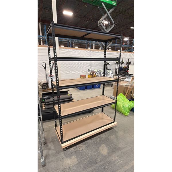 5-TIER PORTABLE METAL & WOOD SHELVING UNIT