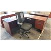 Image 3 : L-SHAPED EXECUTIVE DESK WITH DESK TOP CABINET & ROLLING OFFICE CHAIR