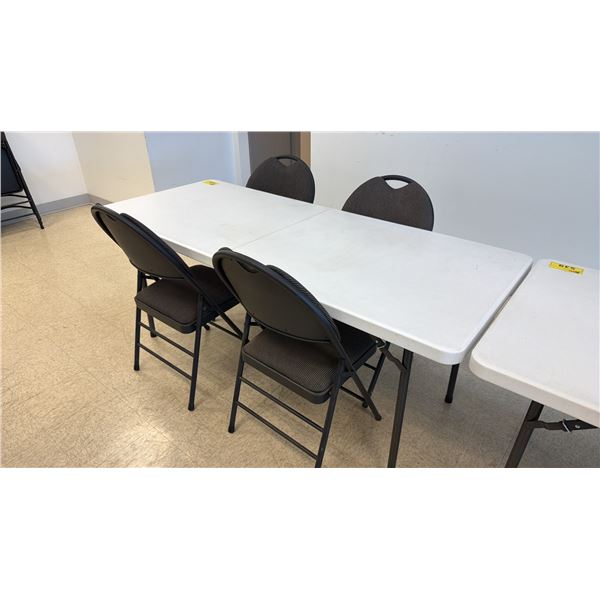 PLASTIC FOLDING TABLE WITH 4 FOLDING CHAIRS