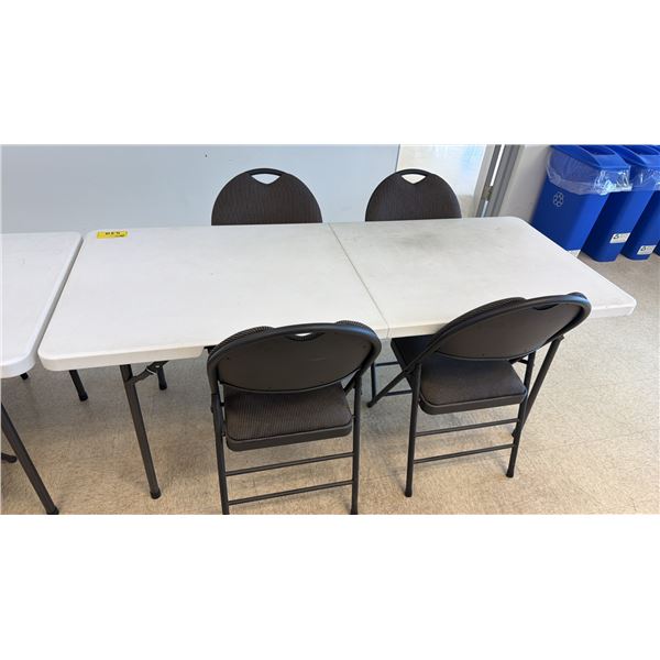 PLASTIC FOLDING TABLE WITH 4 FOLDING CHAIRS