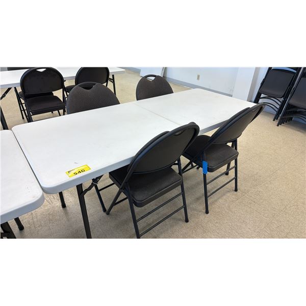 PLASTIC FOLDING TABLE WITH 4 FOLDING CHAIRS
