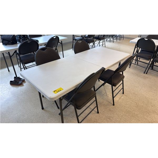 PLASTIC FOLDING TABLE WITH 4 FOLDING CHAIRS