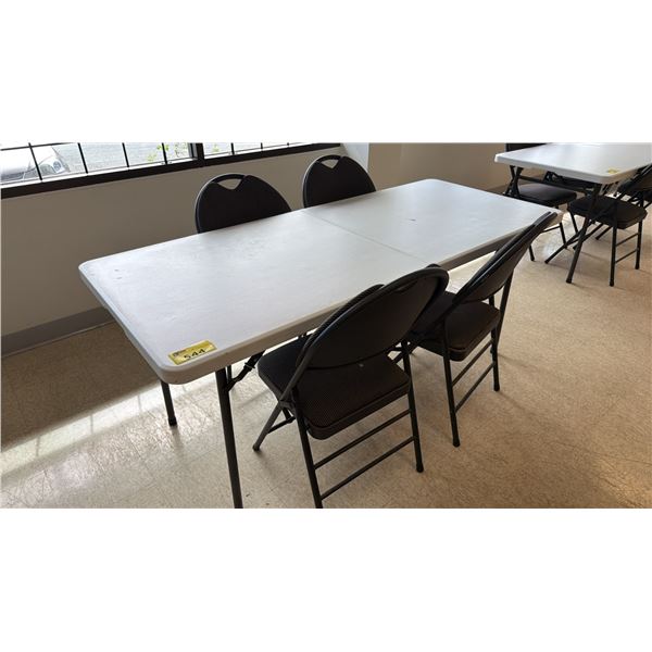 PLASTIC FOLDING TABLE WITH 4 FOLDING CHAIRS
